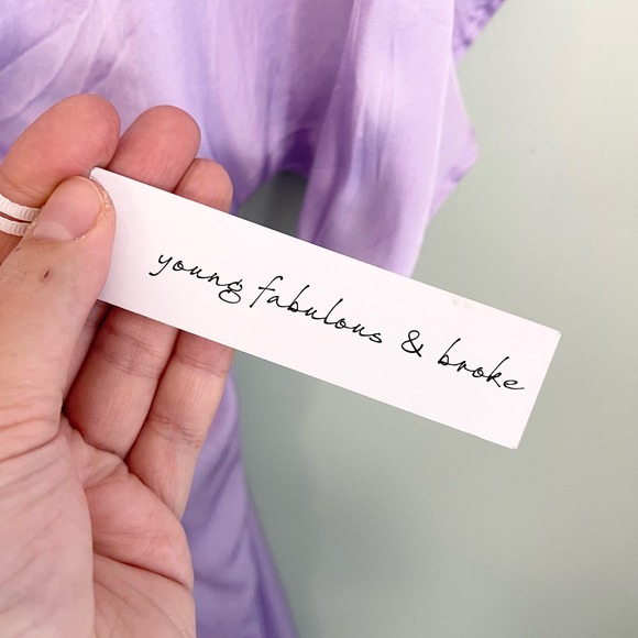 Young Fabulous & Broke Purple Surplice Kimono Twisted Hi Low Siren Dress XS NWT - Picture 13 of 15